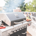 Grill on a back patio