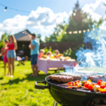 Summer grilling scene