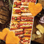 Steak, hot dogs and charcuterie board with a Nuggets of Love feature