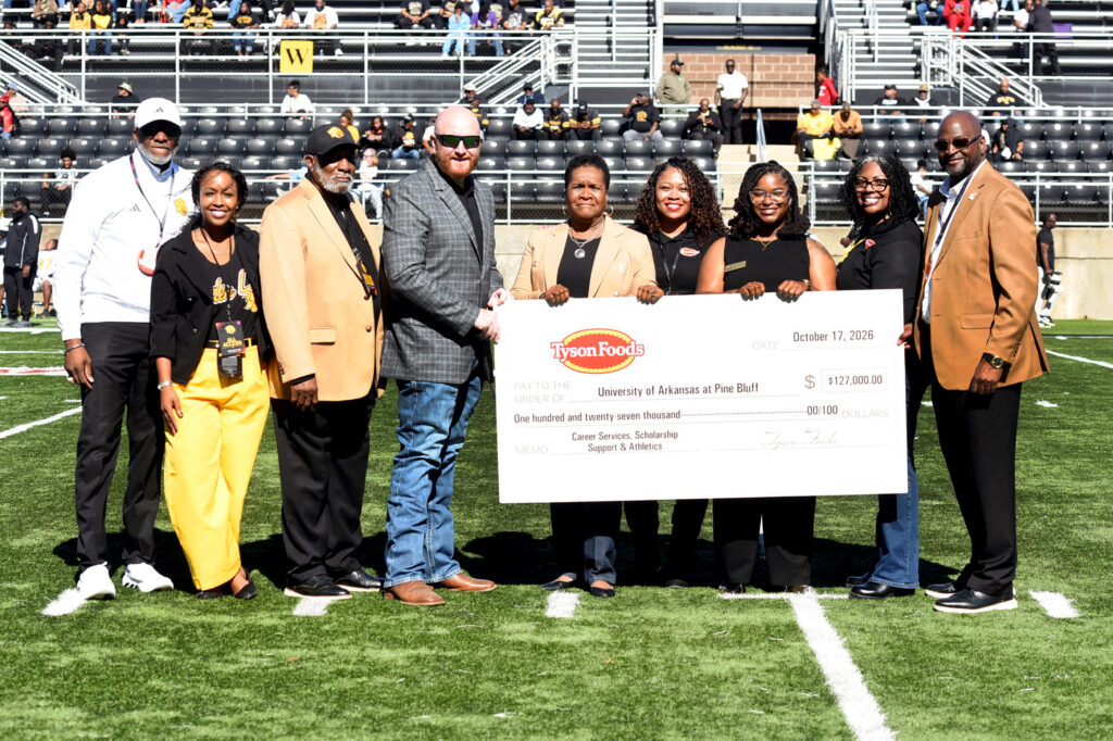 Donation check presentation at UAPB
