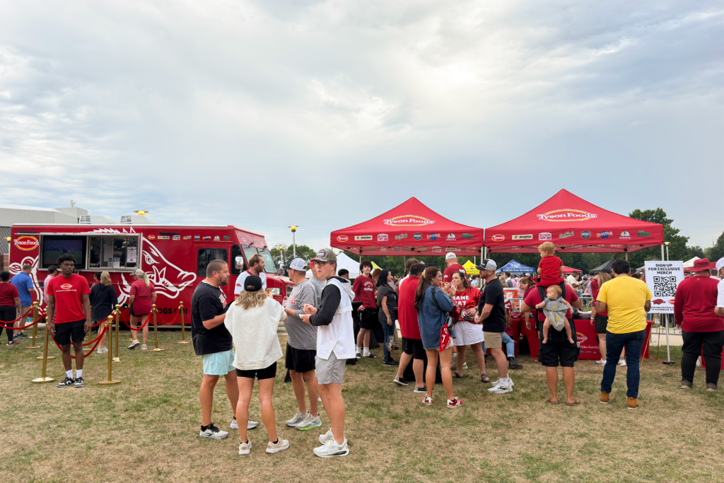 Tyson Foods Fan Zone Tailgate at a University of Arkansas football game weekend
